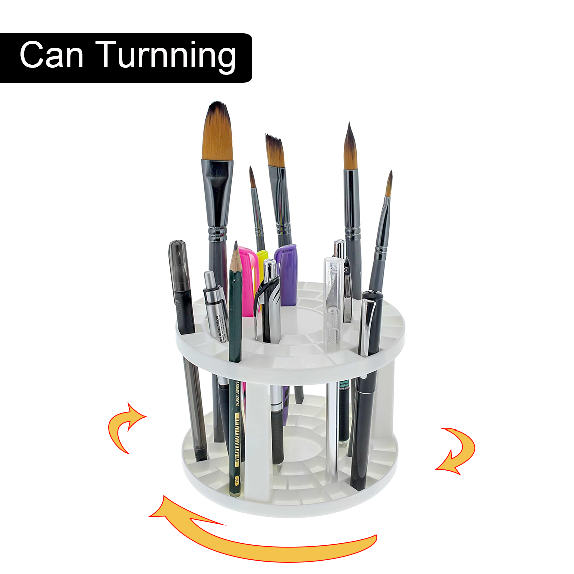 Art Craft Organizer - 360° Rotating Art Brush Holder, Multi-Hole
