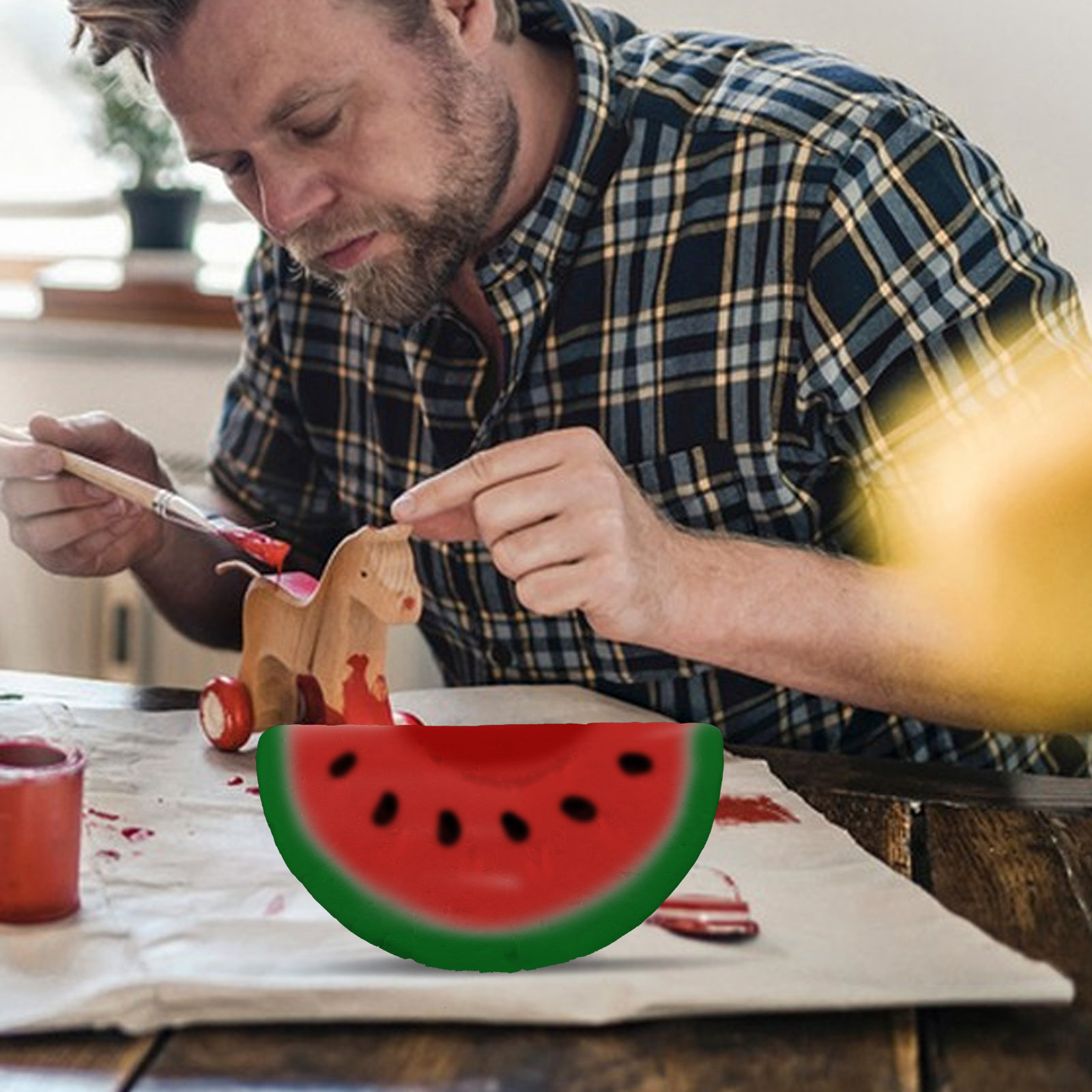 Art Craft Doodle - 5Pcs Blank White Foam Watermelon Models