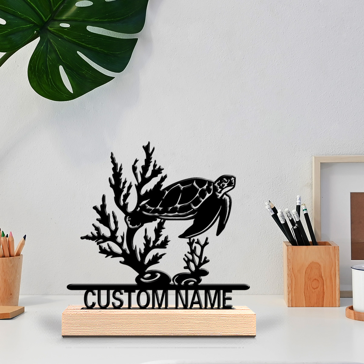 Art Craft Home - 1pc Abstract Sea turtle Custom Letter