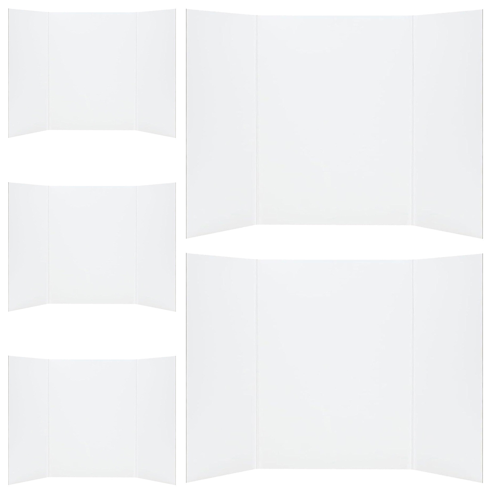 Art And Craft Science - 5Pcs White Corrugated Trifold Display Board