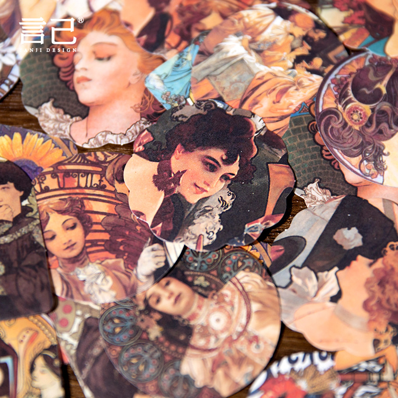 40 Sheets Mucha Themed Sticker - đánh giá và giá Art Craft Journal