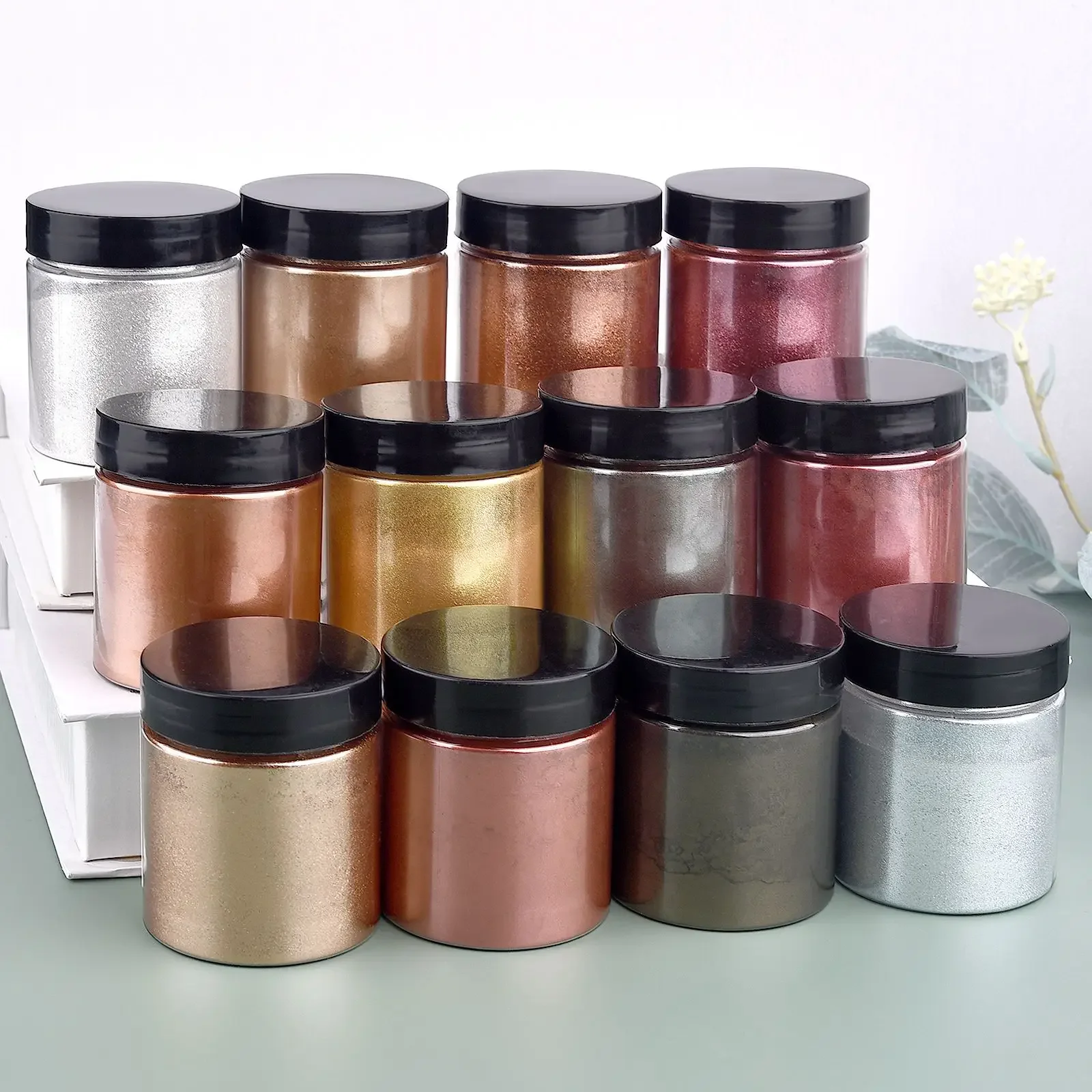 50g/Bottle Metallic Glitter Po - đánh giá và giá Resin Pigment Powder