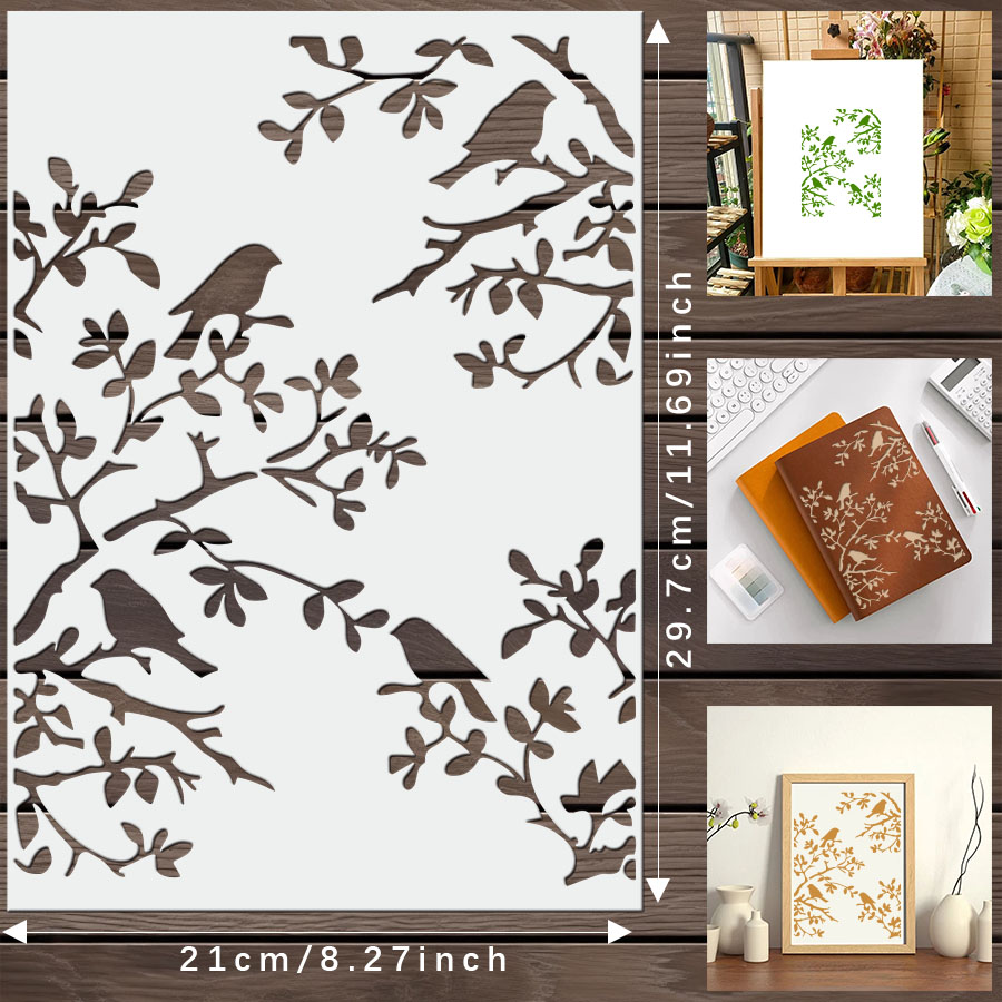 1pcs DIY Bird Branch Stencil f - đánh giá và giá Art Craft Journal