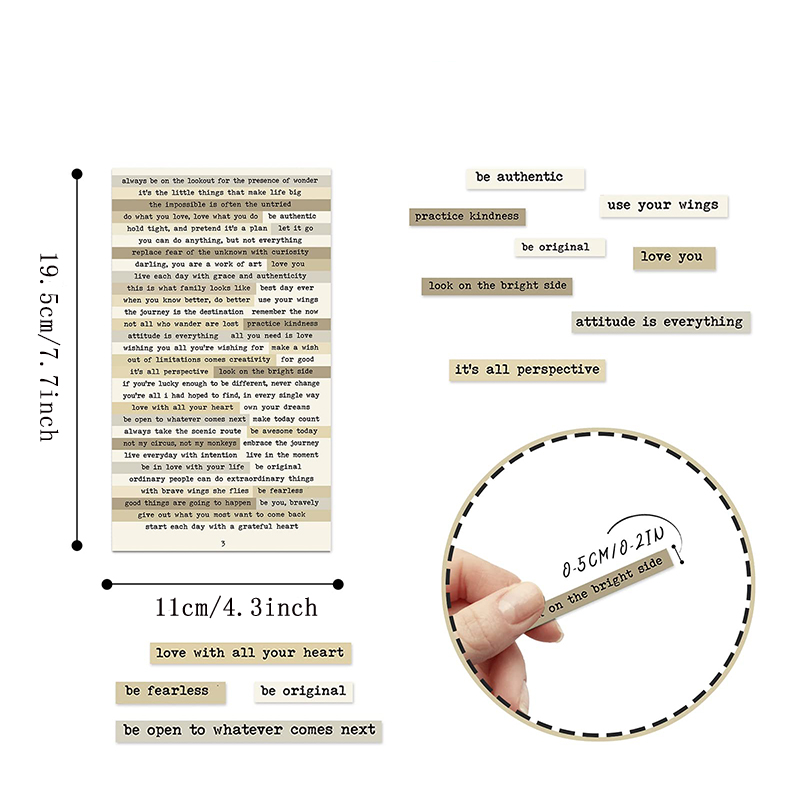 8pcs Brown Notes Quote Sticker - đánh giá và giá Art Craft Journal