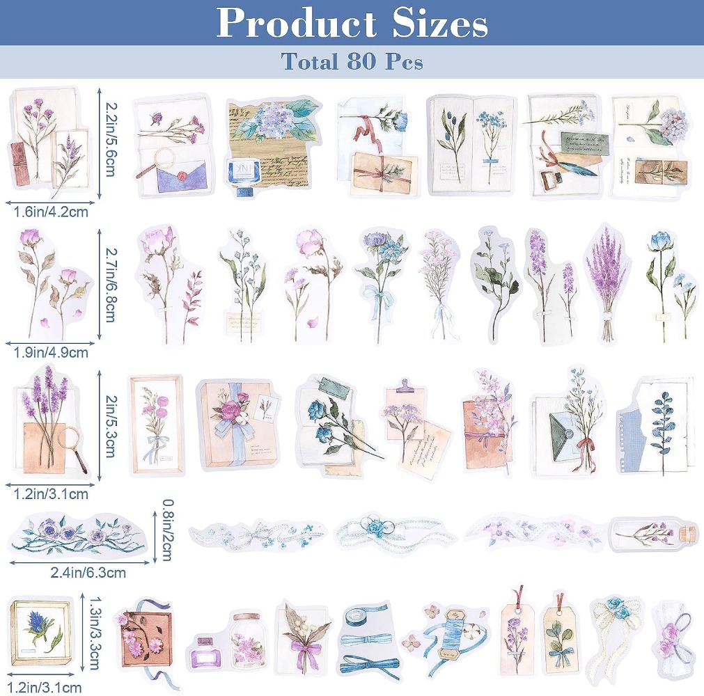 80PCS Lavender Scrapbook Stick - đánh giá và giá Art Craft Journal