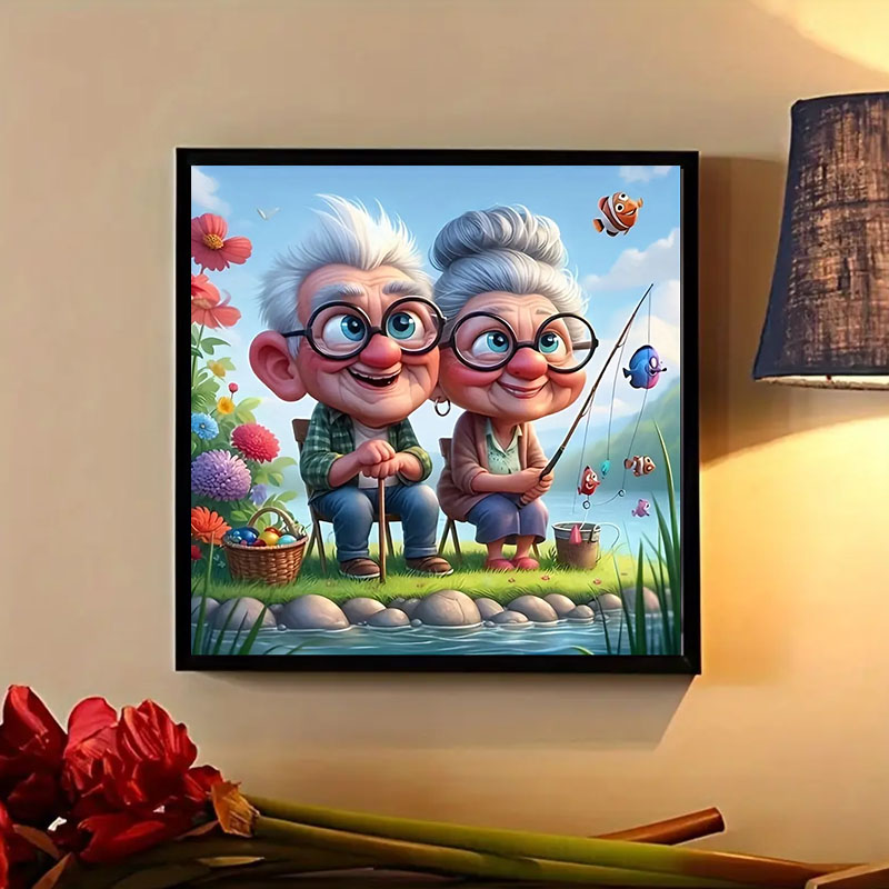 Grandparents Fishing Diamond P - đánh giá và giá Art Craft Website