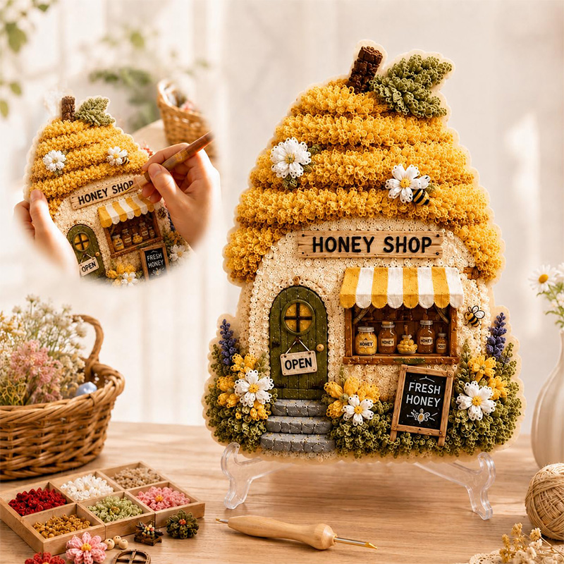 3D Mushroom House Poke Art DIY - đánh giá và giá Art Craft Home