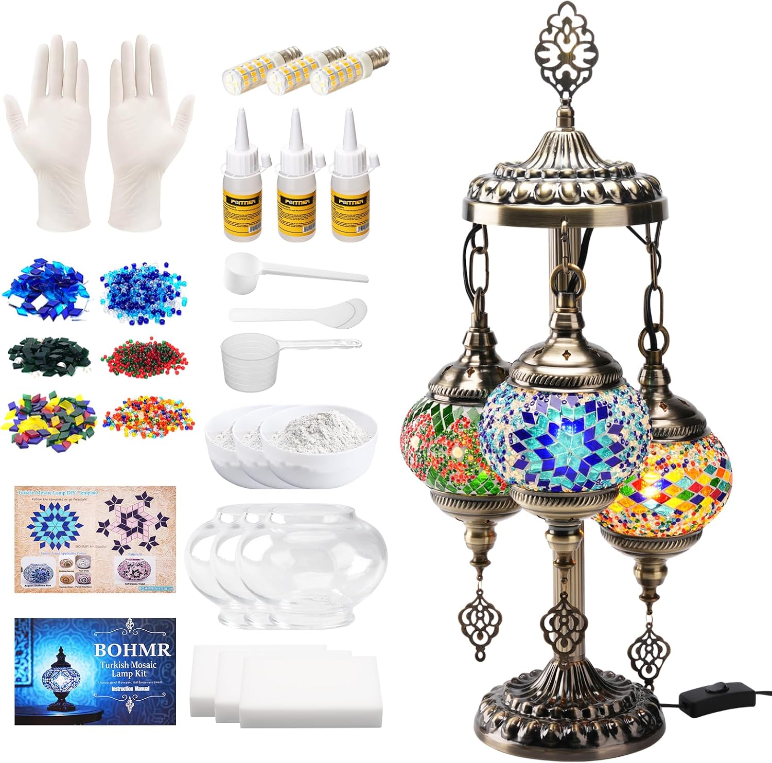 DIY 3 Globe Turkish Mosaic Lam - đánh giá và giá Art Craft Us