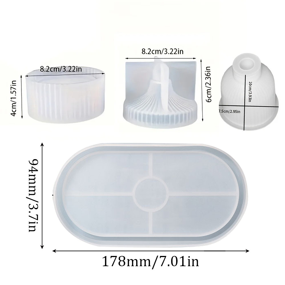 4pcs Silicone Molds Oval Tray  - đánh giá và giá Art Craft Website
