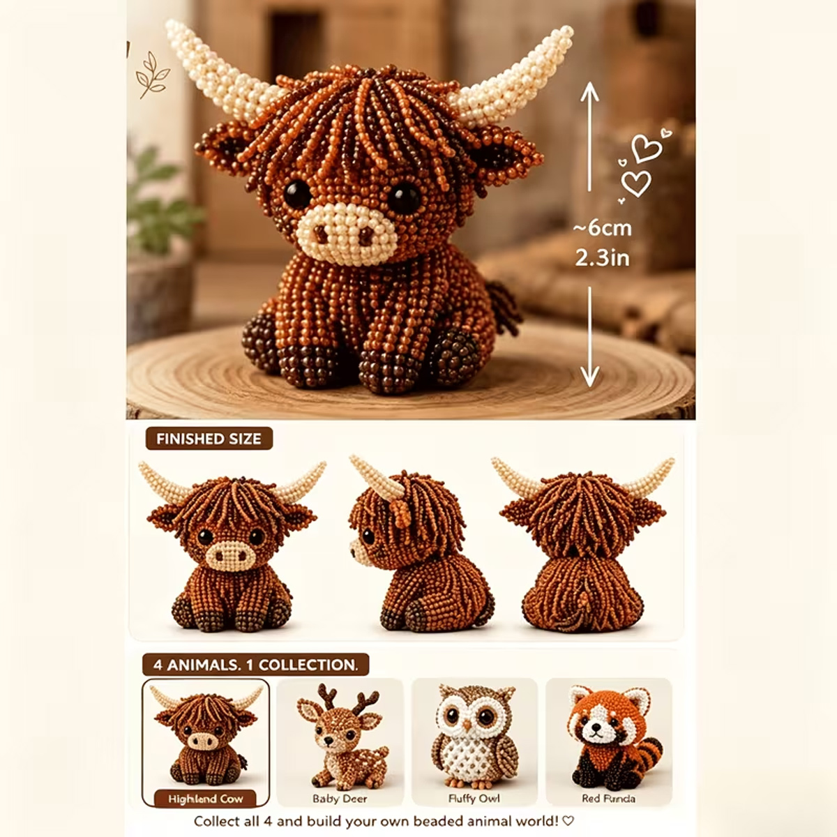 Mini 3D Beaded Animal DIY Kit, - đánh giá và giá Art Craft Website