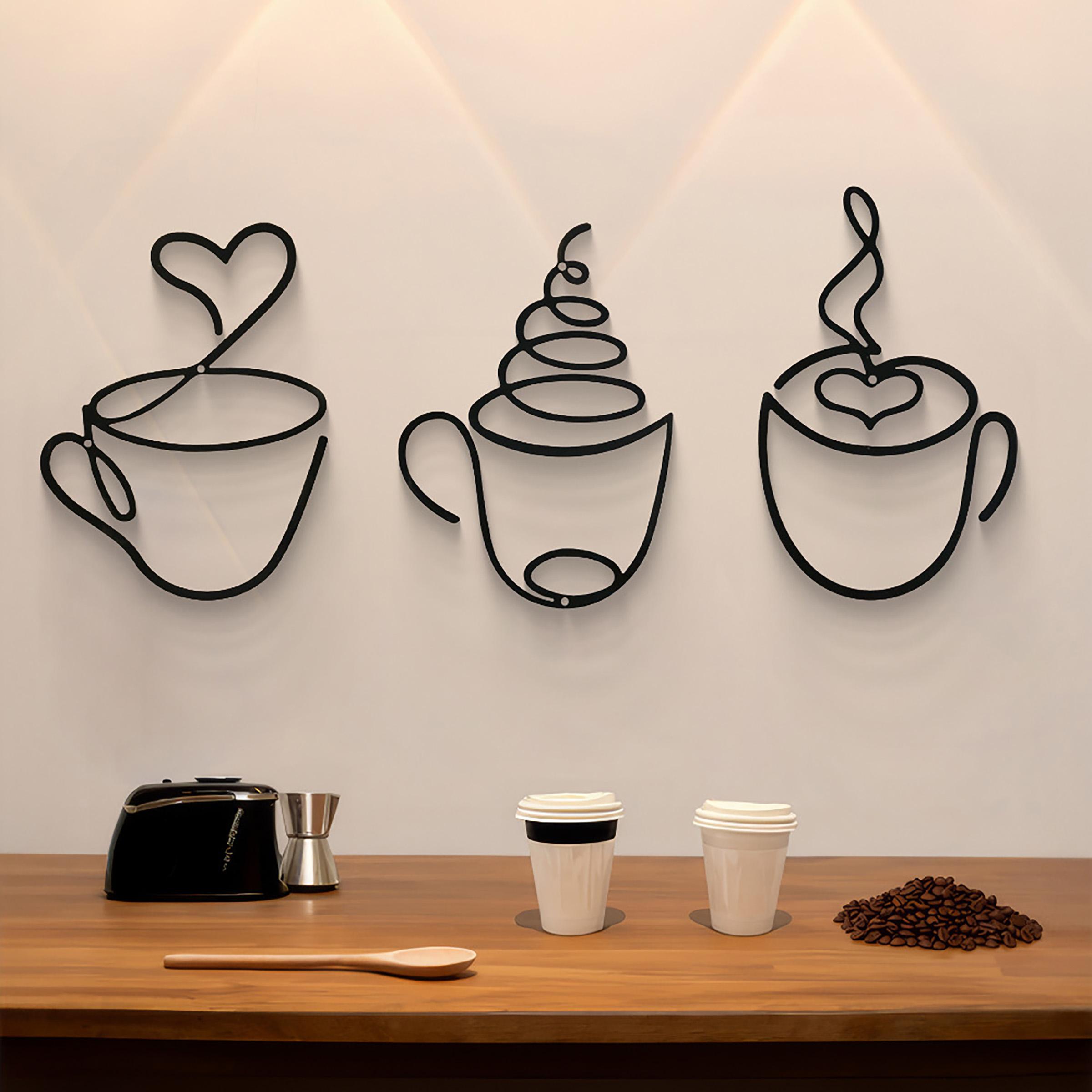 3-Piece Creative Coffee Wall H - đánh giá và giá Art Craft Website
