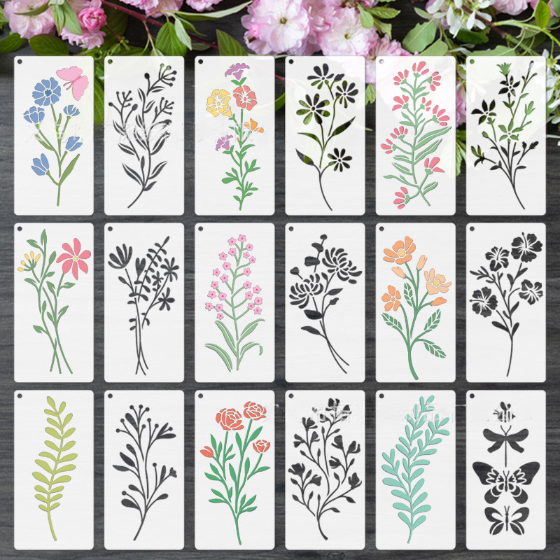18PCS Geometric Floral Paintin - đánh giá và giá Art Craft Doodle